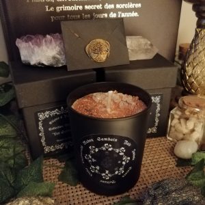Bougie et Pierres Naturelles "Samhain"
