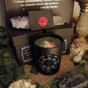 Bougie et Pierres Naturelles "Yule"