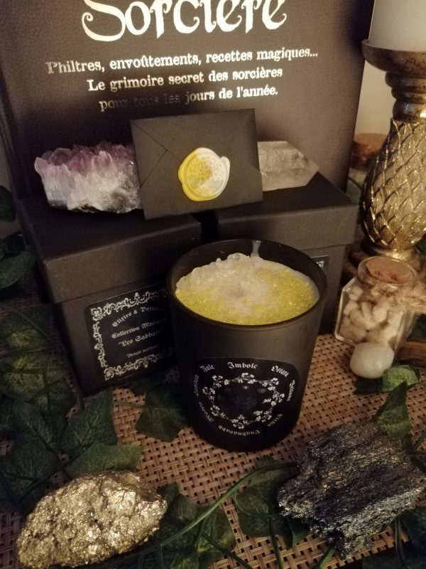 Bougie et Pierres Naturelles "Imbolc"