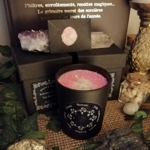 Bougie et Pierres Naturelles "Beltane"