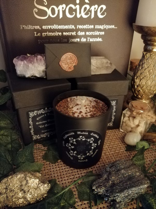 Bougie et Pierres Naturelles "Mabon"