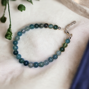 bracelet agate mousse et argent 925