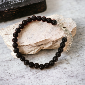 bracelet obsidienne et argent
