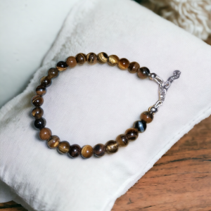 bracelet en oeil du tigre et en argent 925