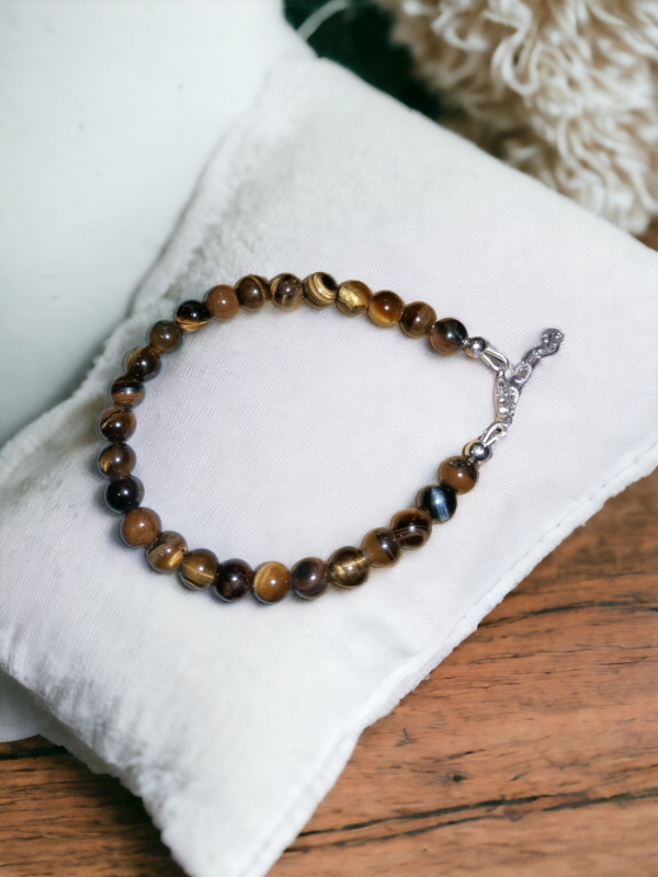 bracelet en oeil du tigre et en argent 925