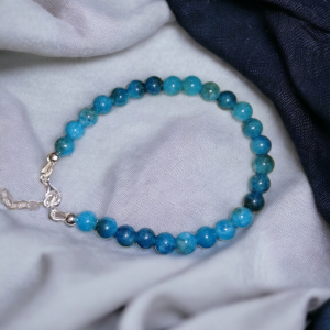bracelet argent 925 et apatite bleue