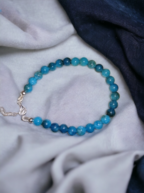 bracelet argent 925 et apatite bleue