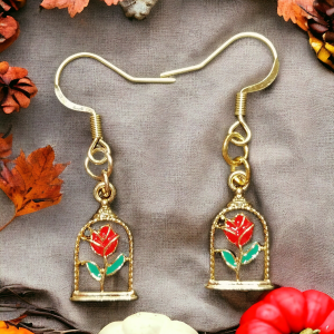 boucles d'oreilles rose éternelle en acier inoxydable