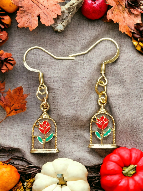 boucles d'oreilles rose éternelle en acier inoxydable