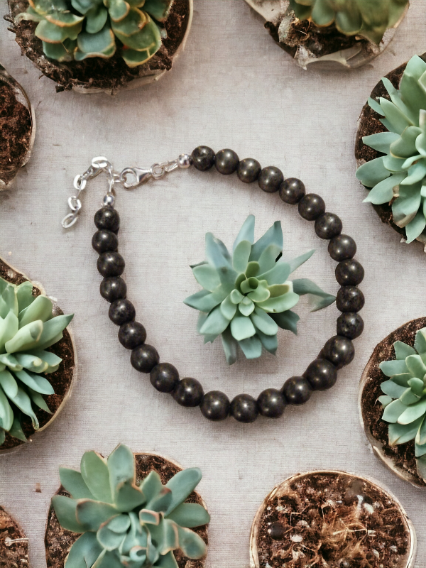 bracelet argent et pyrite
