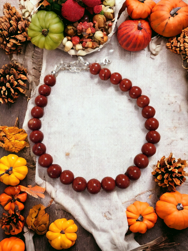 bracelet argent et jaspe rouge