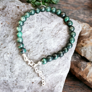 bracelet argent et émeraude