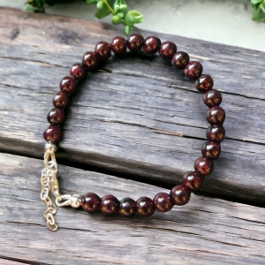 bracelet argent et grenat