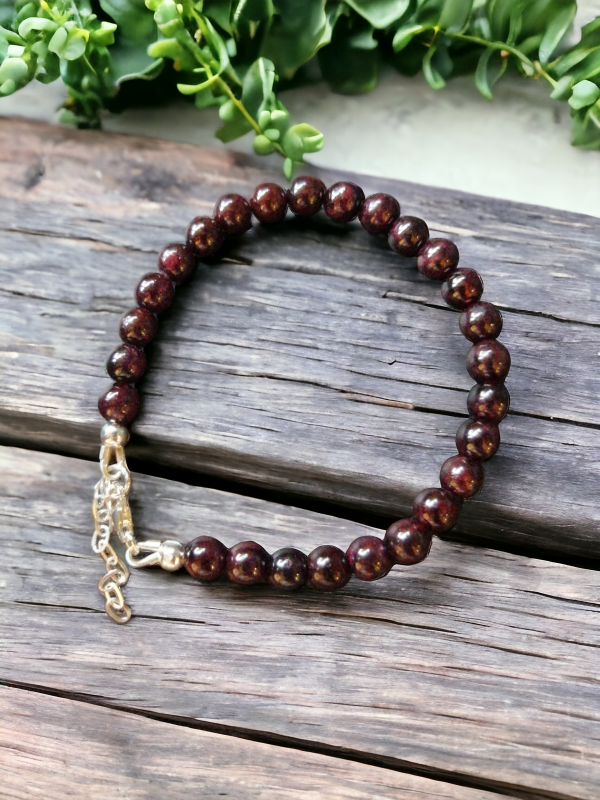 bracelet argent et grenat